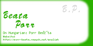 beata porr business card